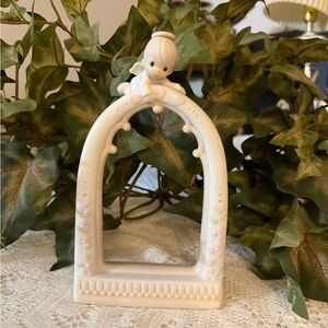 Precious Moments White and Pink Angel Arch Figurine
